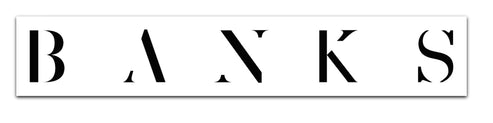 Banks writing black and white sticker design