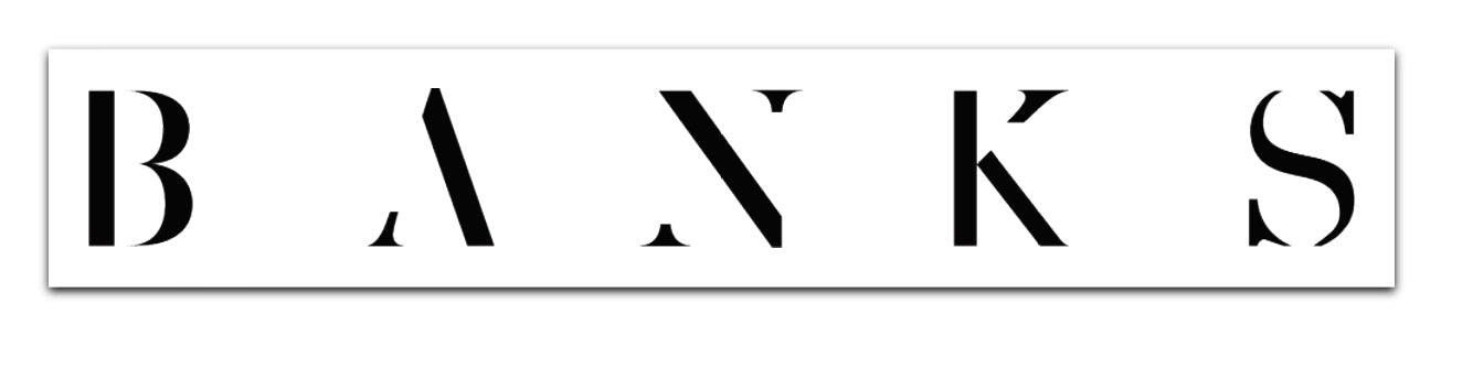 Banks writing black and white sticker design