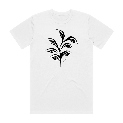 White t-shirt with plant eyes BANKS logo on the front