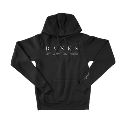 Serpentina tracklist chest design black hoodie front Banks